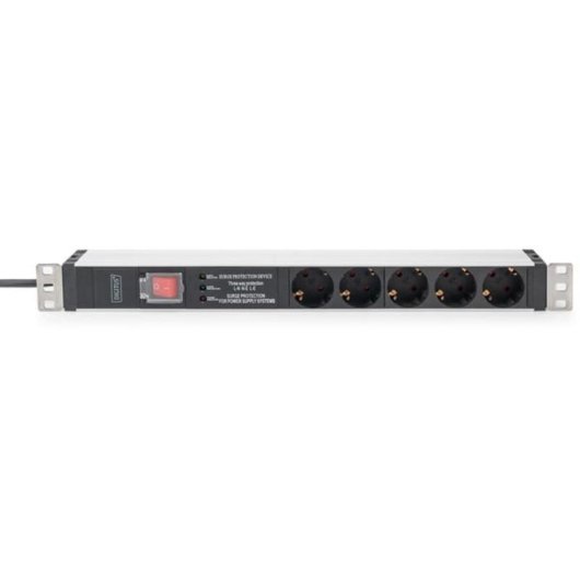 Multipresa Digitus DN-95433 5 prese con interruttore e protezione