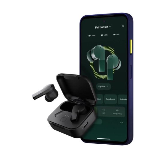 Fairphone Fairbuds 2, kabellose Bluetooth-Ohrhörer mit Geräuschunterdrückung, schwarz