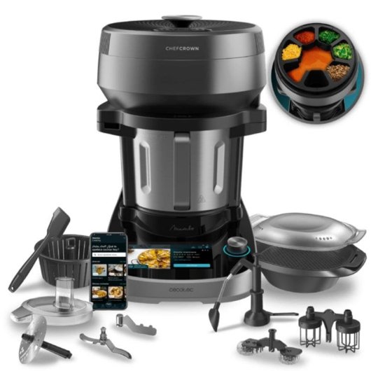 Robot de Cocina Cecotec Mambo CooKing Unique Multifunción  +  Báscula de Cocina Cecotec CookControl 8000