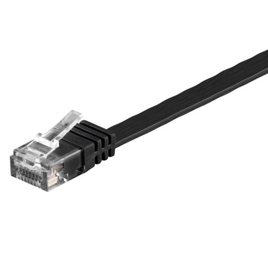 Câble réseau Goobay 95381 Cat 6 U/UTP plat 10 m RJ-45 noir