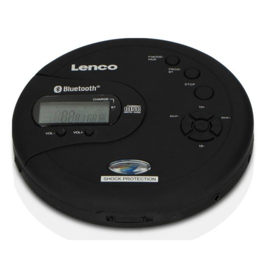 Reproductor CD/MP3 Lenco CD-300BK Portátil Bluetooth 5.3 Pantalla LCD Negro