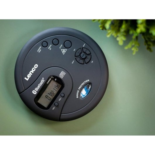 Reproductor CD/MP3 Lenco CD-300BK Portátil Bluetooth 5.3 Pantalla LCD Negro