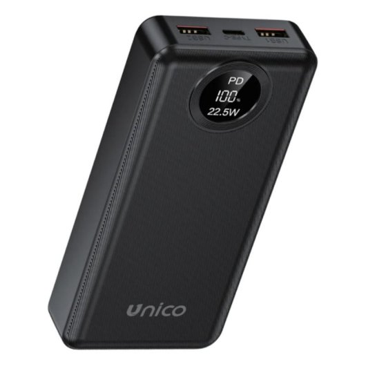 Power Bank Unico PB3007 20000 mAh 22,5 W Apta para avión Negro
