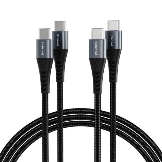 Cable de carga y datos Intenso C240C USB-C a USB-C 2 m 240 W negro pack doble