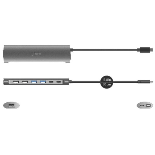 j5Create USB-C-Hub mit 7 Ports und 5 Gbit/s