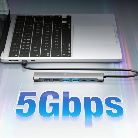 j5Create USB-C-Hub mit 7 Ports und 5 Gbit/s