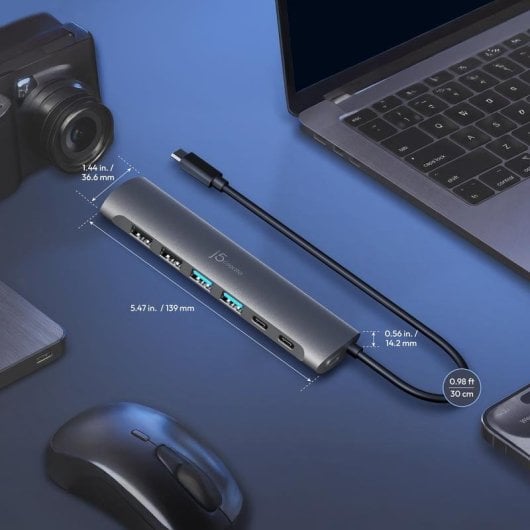 j5Create USB-C-Hub mit 7 Ports und 5 Gbit/s