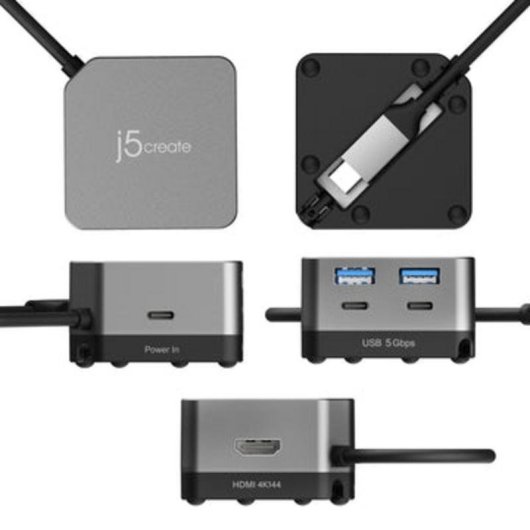 USB-C Hub Cube Plus 6 in 1 HDMI 4K 144 Hz Grau