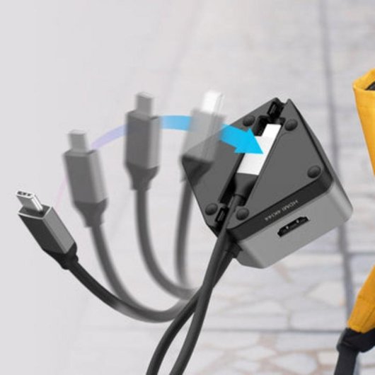 USB-C Hub Cube Plus 6 in 1 HDMI 4K 144 Hz Grau