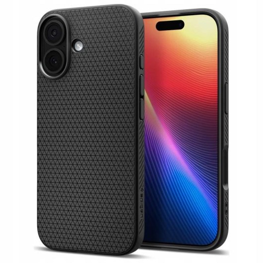 Capa Spigen Liquid Air em TPU preta antichoque para iPhone 17