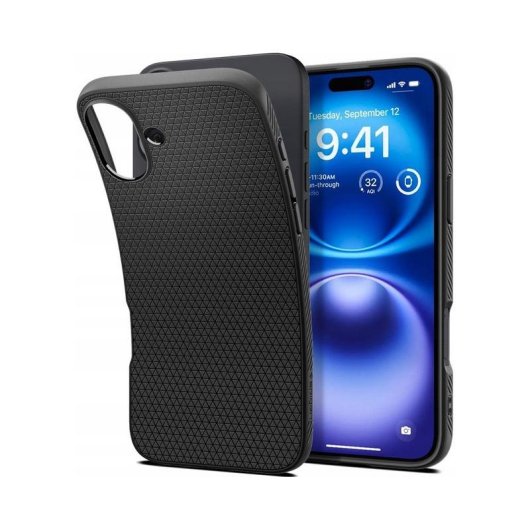 Capa Spigen Liquid Air em TPU preta antichoque para iPhone 17