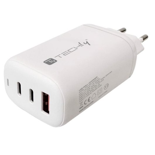 Caricatore Techly IPW-USB-65W2C1A 65 W Power Delivery 2x USB-C + USB-A