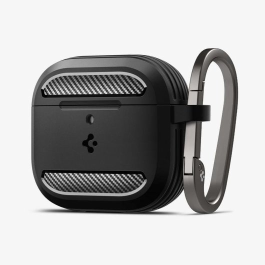 Funda Spigen Rugged Armor para Apple AirPods 4 Negro