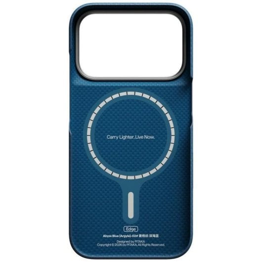 Funda para móvil Pitaka Edge Case Argyle azul MagSafe para iPhone 17 Pro y iPhone 18 Pro