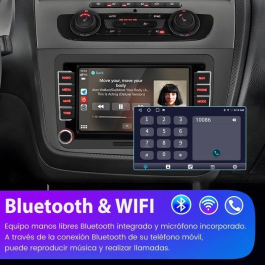 Autoradio JUNSUN Android 15 2 GB + 64 GB GPS 7" Wi-Fi para Seat Altea y Toledo