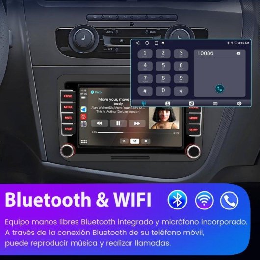 Autoradio JUNSUN 7" 2 DIN Android 15 2 GB/64 GB CarPlay GPS Seat León