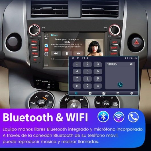 Pantalla multimedia JUNSUN 7" Android 15 2 GB/64 GB CarPlay Toyota RAV4 2006-2012