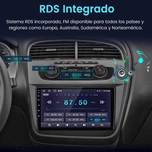 Autorradio JUNSUN Android 14 9" 32 GB GPS CarPlay Seat Altea 2004-2016