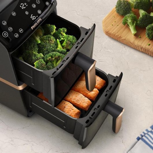 Air Fryer Philips Serie 4000 Dupla Cesta 10 L 2750 W Revestimento Ceramico