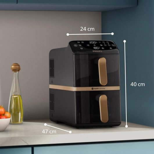 Air Fryer Philips Serie 4000 Dupla Cesta 10 L 2750 W Revestimento Ceramico