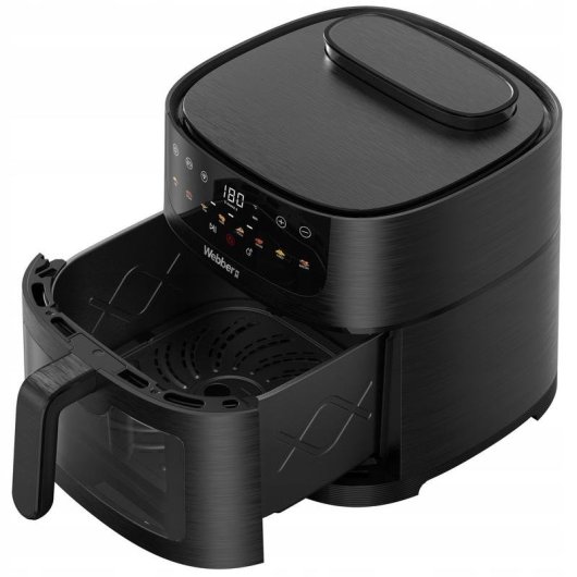 Heissluftfritteuse WEBBER AF938TFT Sichtfenster 8 L 1800 W mit Touch-Bedienung