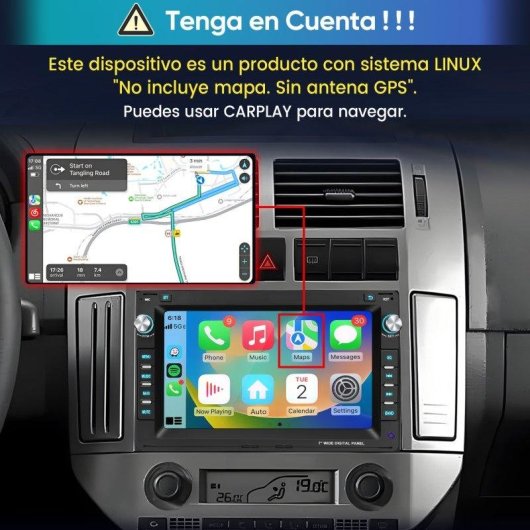 Autorradio JUNSUN 7" CarPlay Android Auto Bluetooth VW Golf 4 Passat B5 Sharan T4