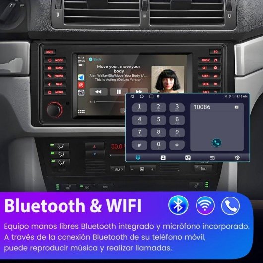 Autoradio JUNSUN Android 15 2+64GB CarPlay DAB+ WiFi BMW X5 E53