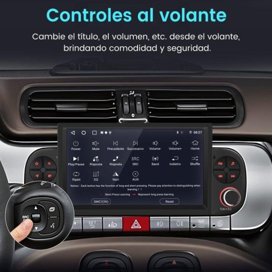 Pantalla JUNSUN 7" GPS Android 15 2 GB/64 GB CarPlay Android Auto Fiat Panda 312