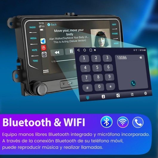 Autoradio JUNSUN Android 15 2+64 GB 7 pollici per VW