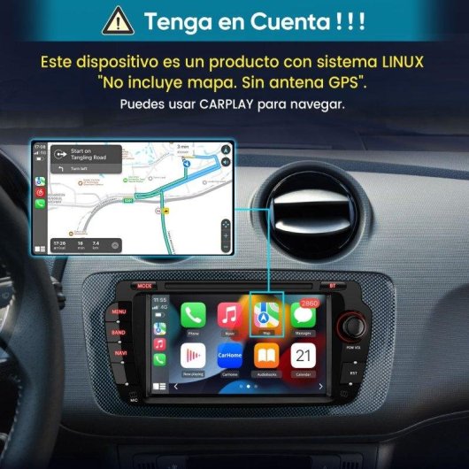 Autoradio 7'' CarPlay Android Auto JUNSUN Seat Ibiza