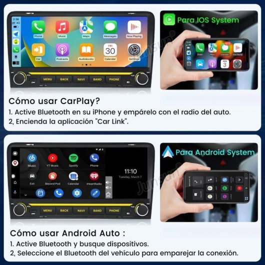 Auto Headunit JUNSUN Audi A3 10,26in CarPlay Android 15 2+64 GB