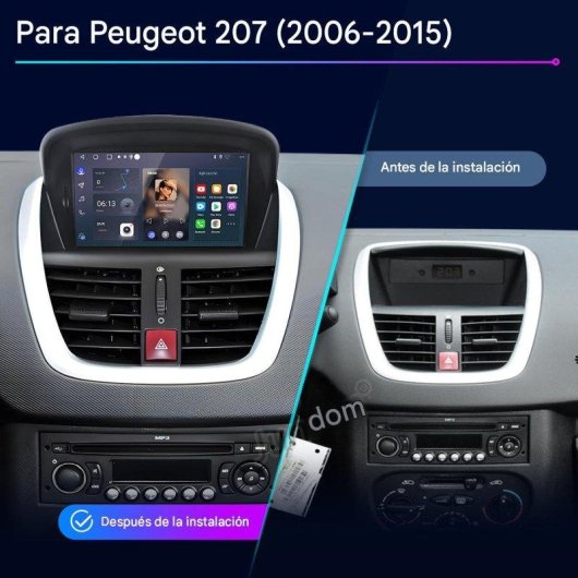 Autoradio Peugeot 207 CC Carplay Android 15 2+64GB