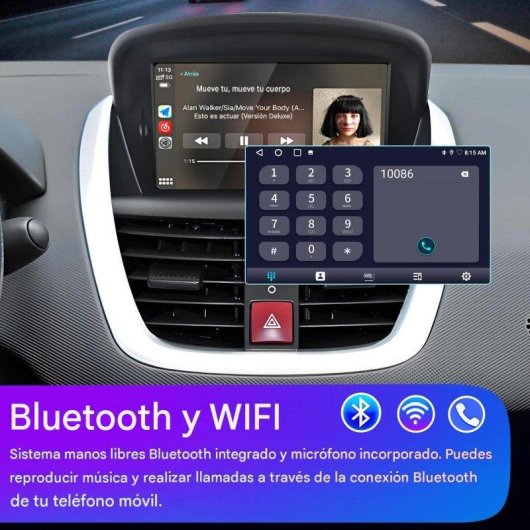 Autoradio Peugeot 207 CC Carplay Android 15 2+64GB