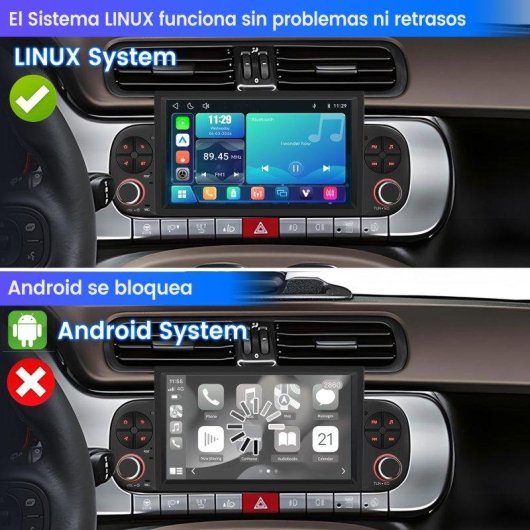 Autorradio JUNSUN 7" CarPlay Android Auto para Fiat Panda 2013-2020 Bluetooth FM
