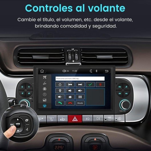 Autorradio JUNSUN 7" CarPlay Android Auto para Fiat Panda 2013-2020 Bluetooth FM