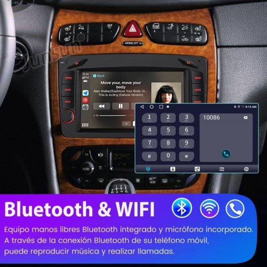 Autorradio JUNSUN 7" Android 15 CarPlay/Android Auto 2 GB/64 GB Mercedes CLK W209