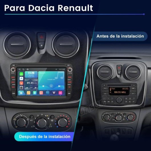 Autorradio JUNSUN 7" CarPlay Android Auto Renault Dacia Duster Dokker Lodgy Bluetooth