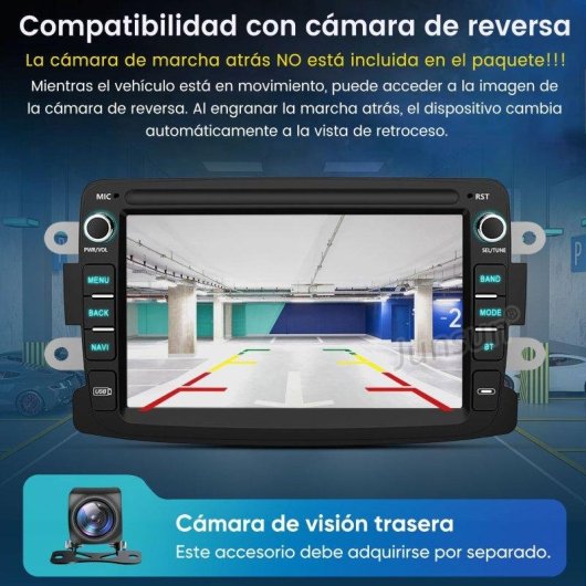 Autorradio JUNSUN 7" CarPlay Android Auto Renault Dacia Duster Dokker Lodgy Bluetooth