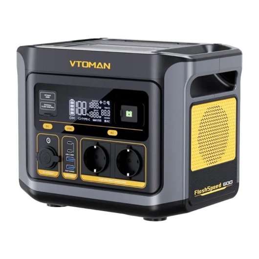Estación de energía VTOMAN FlashSpeed 600 499 Wh 2 AC, 2 DC y 4 USB LiFePO4 UPS