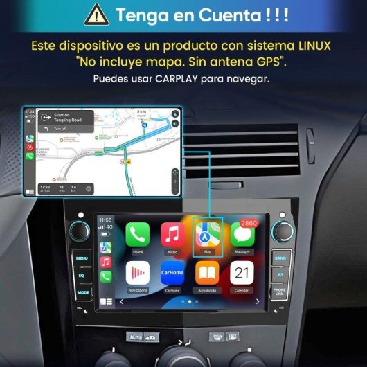 Autorradio JUNSUN 7" CarPlay Android Auto 2 DIN Bluetooth Opel Zafira B y Corsa C/D