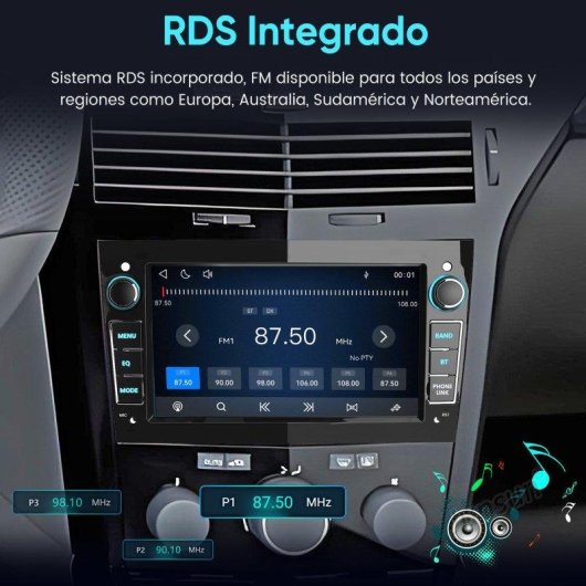 Autorradio JUNSUN 7" CarPlay Android Auto 2 DIN Bluetooth Opel Zafira B y Corsa C/D