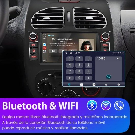 Autoradio JUNSUN Peugeot 206 CC 7'' Carplay Android 15 2+64 Go