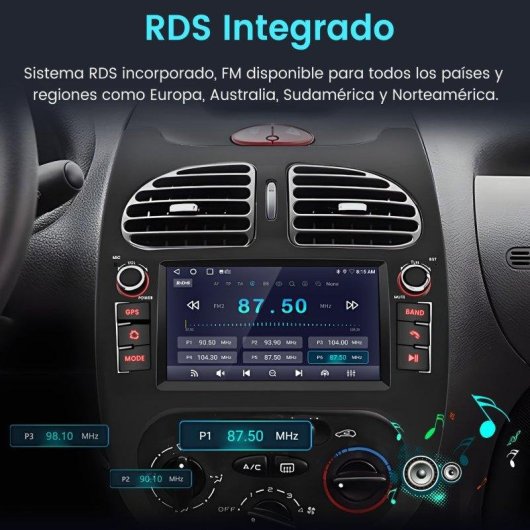 Autoradio JUNSUN Peugeot 206 CC 7'' Carplay Android 15 2+64 Go
