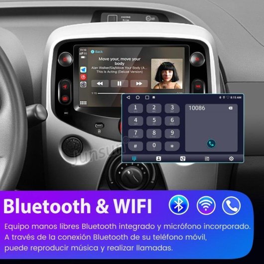 Autoradio JUNSUN 7'' CarPlay Android 15 2+64GB
