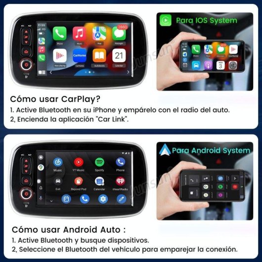 Radio JUNSUN 7" Android 15 2 GB/64 GB CarPlay Android Auto Smart Fortwo/Forfour 453