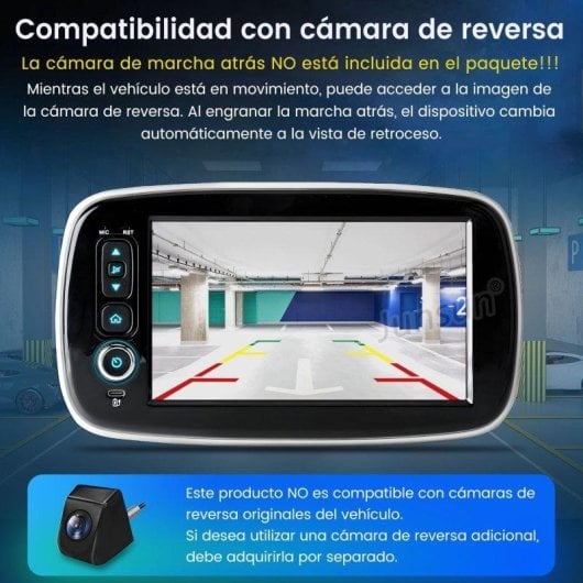 Radio JUNSUN 7" Android 15 2 GB/64 GB CarPlay Android Auto Smart Fortwo/Forfour 453