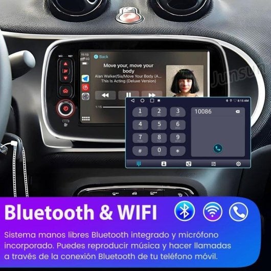 Radio JUNSUN 7" Android 15 2 GB/64 GB CarPlay Android Auto Smart Fortwo/Forfour 453