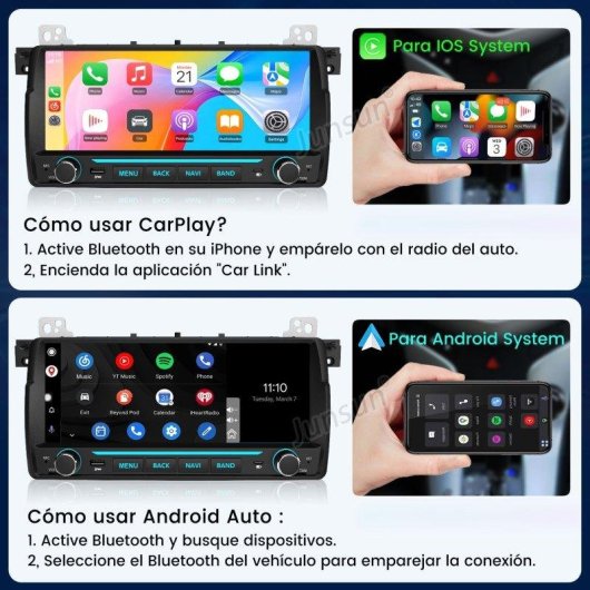 Autoradio JUNSUN Schermo 10.26in Carplay Android15 BMW E46