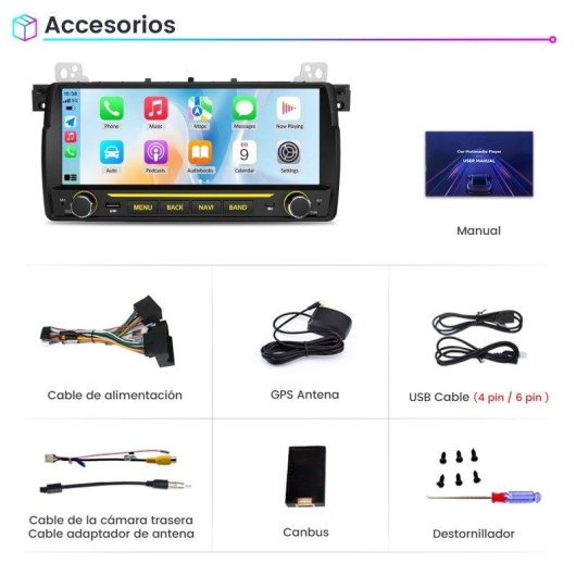 Autoradio JUNSUN Schermo 10.26in Carplay Android15 BMW E46