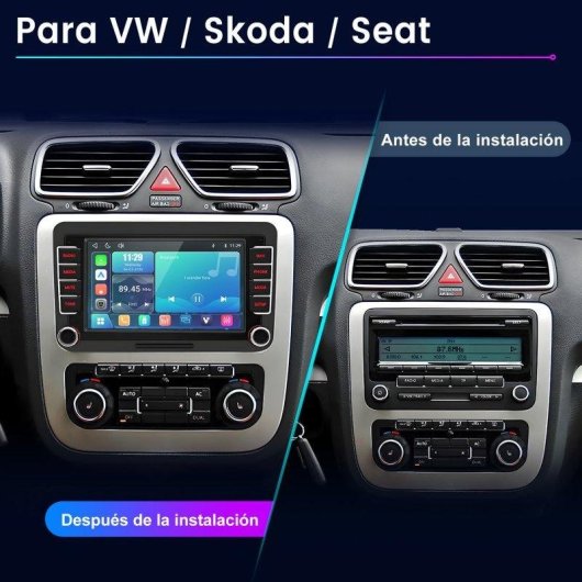 Autorradio JUNSUN 7" con Apple CarPlay y Android Auto Bluetooth 5.0 para VW y Škoda